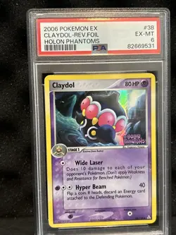 POP 3! 2006 Claydol 38/110 EX Holon Phantoms REVERSE HOLO Pokemon Card PSA 6 - Image 1