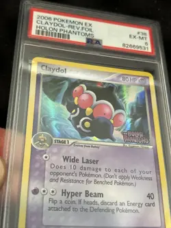 POP 3! 2006 Claydol 38/110 EX Holon Phantoms REVERSE HOLO Pokemon Card PSA 6 - Image 3