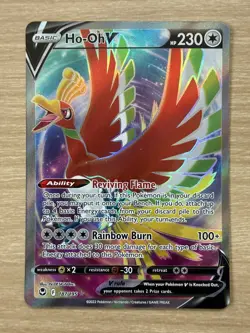 Pokemon Card Ho-Oh V 187/195 Ultra Rare Full Art Silver Tempest - NM - Image 1