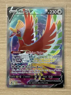 Pokemon Card Ho-Oh V 187/195 Ultra Rare Full Art Silver Tempest - NM - Image 3
