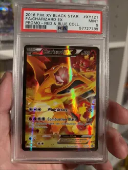 PSA 9 MINT Charizard EX XY121 Black Star Promo FULL ART HOLO PROMO Pokemon Card - Image 1