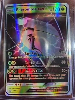 2017 POKEMON CARD PHEROMOSA GX BASIC BLACK STAR FULL HOLO RARE SM66 NM - Image 1