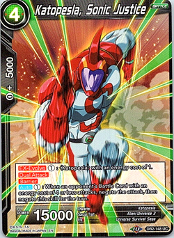 Katopesla, Sonic Justice Foil DB1-148 UC Dragon Ball Super TCG Card Light Play - Image 1