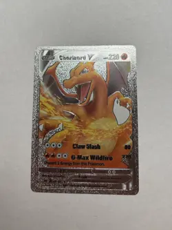 CHARIZARD V Silver Foil Fan Art Display Card, HP 220 M/NM - Image 1