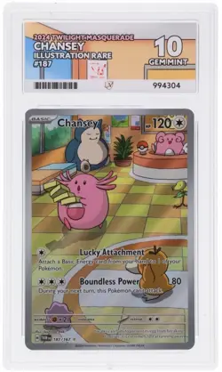 Pokemon TCG Chansey Twilight Masquerade Illustration Rare Card 187/167 Ace 10 - Image 1