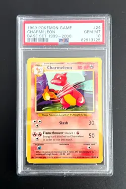 1999 Pokemon Game Base Set Charmeleon #24/102 TCG Card PSA 10 Gem Mint Graded - Image 1