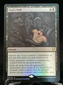 MTG Magic the Gathering Commander Legends Foil Szat's Will - Rare - Image 1