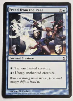 Freed from the Real MTG, Saviors of Kamigawa Magic the Gathering Blue Enchant - Image 1