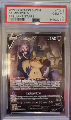 Pokemon TCG Brilliant Stars Mimikyu V Ultra Rare TG16/TG30 PSA 10 GEM MT - Image 1