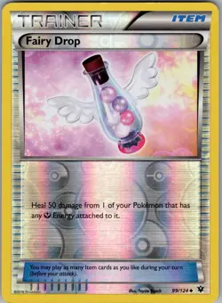 FAIRY DROP 99/124 FATES COLLIDE POKEMON REVERSE HOLO DMG - Image 1