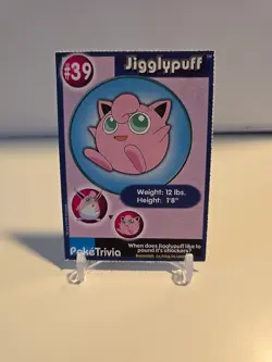 Pokemon Burger King PokeTrivia Perforated Jigglypuff #39 - Image 1