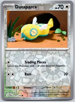 POKEMON JOURNEY TOGETHER DUNSPARCE 120/159 COMMON REVERSE HOLO NM - Image 1