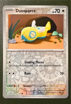 Pokemon TCG Dunsparce 120/159 Journey Together SV9 Reverse Holo NM - Image 1