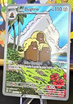 MINTY Alolan Dugtrio 208/191🌟 Pokemon TCG Illustration Rare Holo Surging Sparks - Image 2