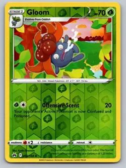 Gloom 002/159 Uncommon Crown Zenith Pokemon Reverse Holo Near Mint - Image 1