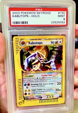2003 POKEMON SKYRIDGE #150 KABUTOPS PSA 9 MINT CRYSTAL - Image 1