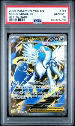 2025 POKEMON MEG EN-MEGA EVOLUTION ULTRA RARE #161 MEGA ABSOL EX PSA 10 - Image 1