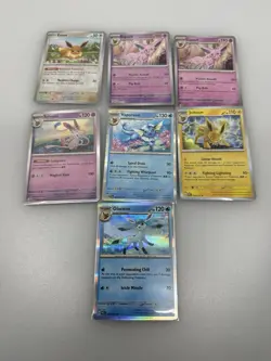 7x Lot Pokemon Eevee Jolteon Espeon Glaceon Sylveon /131 Prismatic Evolutions - Image 1