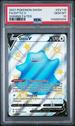 DITTO V #SV118 PSA 10 2021 POKEMON SWORD & SHIELD SHINING FATES FULL ART - Image 1