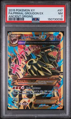 [NEW CERT] Primal Groudon EX 97/98 XY Ancient Origins Full Art Holo PSA 7 - Image 1