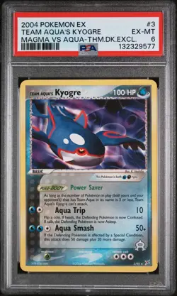 2004 POKEMON EX TEAM MAGMA VS TEAM AQUA #3 TEAM AQUA'S KYOGRE PSA 6 - Image 1