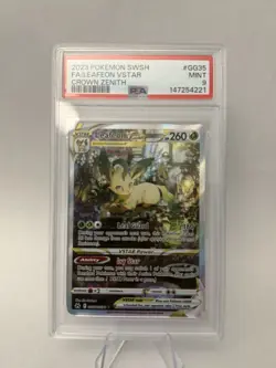 Pokemon 2023 Leafeon VSTAR GG35 Full Art Galarian Gallery Crown Zenith PSA 9 - Image 1