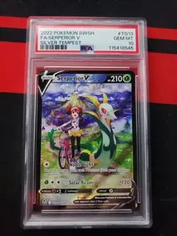 Pokemon TCG Serperior v TG13/TG30 Silver Tempest Trainer Gallery PSA GEM MT 10 - Image 1