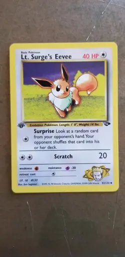 1995-1998 Pokemon Lt. Surge's Eevee Gym Challenge 51/132 Nr Mint* - Image 1