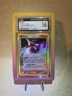 Pokemon 2005 EX Delta Species Mewtwo Holo 12/113 CGC 10 (With Guard) - Image 1