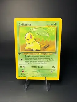 Chikorita - 54/111 Neo Genesis - 1st Edition LP-MP Vintage Pokemon TCG - 2000 - Image 1