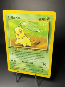 Chikorita - 54/111 Neo Genesis - 1st Edition LP-MP Vintage Pokemon TCG - 2000 - Image 2