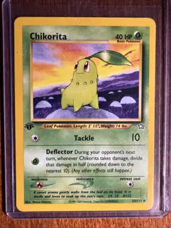 [NM] 2000 Pokemon Neo Genesis Chikorita 1st Edition #53/111 - Image 1