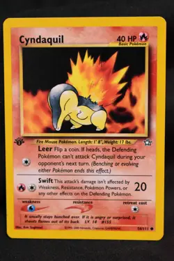 Cyndaquil 1st Edition 56/111 MP+ Neo Genesis Regular Common Pokemon TCG - Image 1