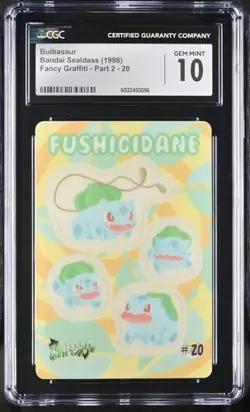 CGC 10 Gem Bulbasaur Fushigidane #20 VTG Pokemon Sealdass Fancy Graffiti Pt. 2 - Image 2