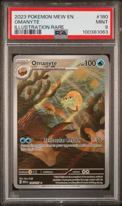 2023 POKEMON MEW EN-151 ILLUSTRATION RARE #180 OMANYTE PSA 9 - Image 1