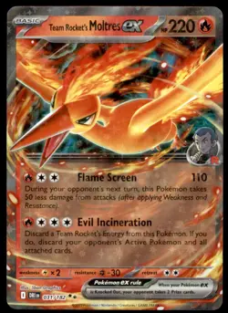 Team Rocket's Moltres ex 031/182 Double Rare Destined Rivals Pokemon Holo NM - Image 1