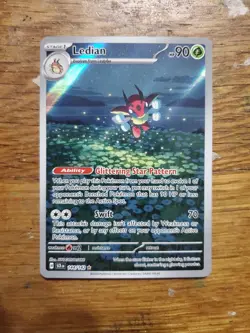 Pokemon Stellar Crown TCG Ledian Illustration Rare 144/142 - Image 1