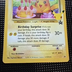 TCG POKEMON CELEBRATIONS BIRTHDAY PIKACHU HOLO 24 #2 - Image 3