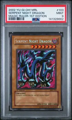 2002 YU-GI-OH! MRL-MAGIC RULER 1ST ED #103 SERPENT NIGHT DRAGON PSA 9 - Image 1