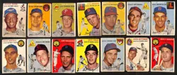 1954 Topps GOOD avg lot of 14 diff low grade baseball cards BV$390 D103501 - Image 1