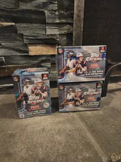 2025 Topps Chrome NFL Value Blaster Box - Lot Of 3- Sealed - In Hand - Image 1