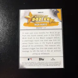 2025 Topps Update Series Nick Kurtz Stars of MLB #SMLB-61 (RC) - Image 3