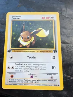 Eevee 55/82 1st Edition Team Rocket Pokemon TCG card (NM) - Image 1