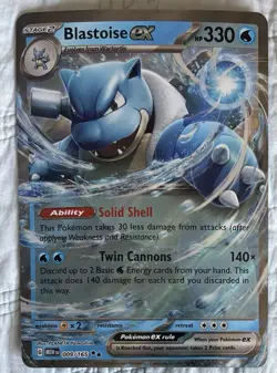 Pokemon Mew-151 Blastoise ex 009/165 Jumbo Oversized Card Promo TCG Ultra Rare - Image 1