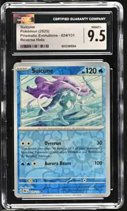 Suicune Reverse Holo Prismatic Evolutions 024/131 Reverse Holo Pokemon Card CGC - Image 1