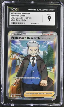 Professor'S Research Ultra Rare Crown Zenith 150/159 Ultra Rare Pokemon Card CGC - Image 1