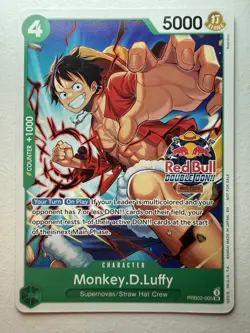 Monkey.D.Luffy (Red Bull Double Don!!) PRB02-005 One Piece Promotion Cards - Image 1