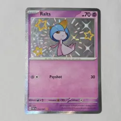 Pokemon TCG Ralts Card 153/091 SV Paldean Fates Shiny Rare - Image 1