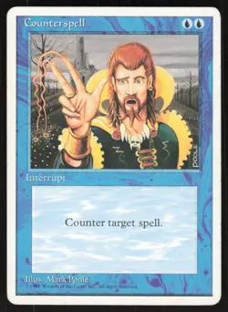 Counterspell 65 Uncommon Fourth Edition Magic: The Gathering Moderately Played - Image 1