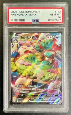 2020 POKEMON SWORD & SHIELD #142 FULL ART/SNORLAX VMAX PSA 10 - Image 1
